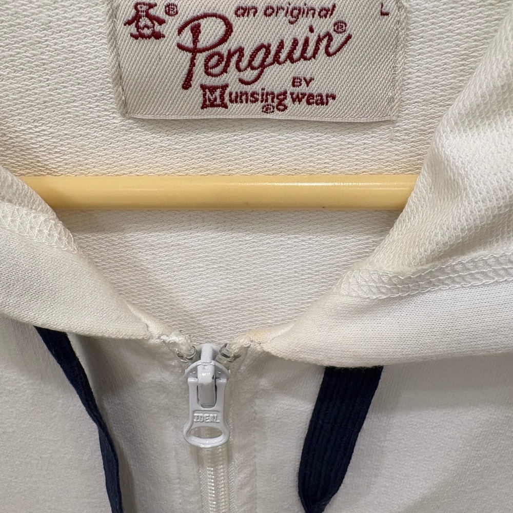 Original Penguin Cream Zip-Up with Black Logo - Picture 3 of 3